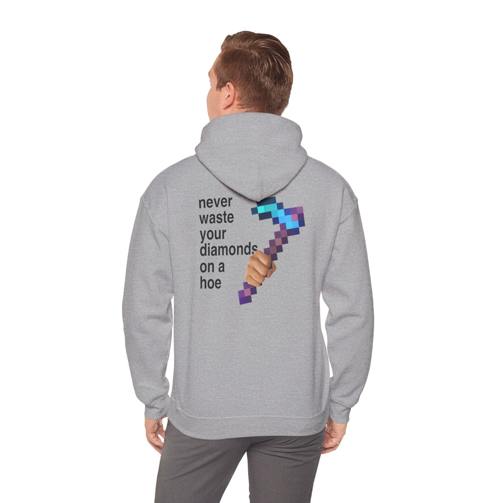 Meme "Never Waste Your Diamonds" Minecraft Hoodie