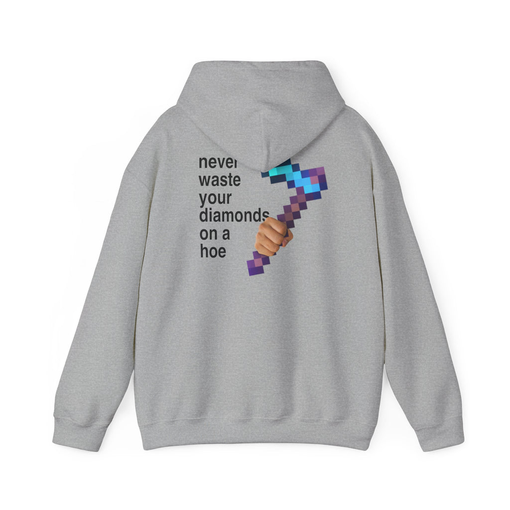 Meme "Never Waste Your Diamonds" Minecraft Hoodie