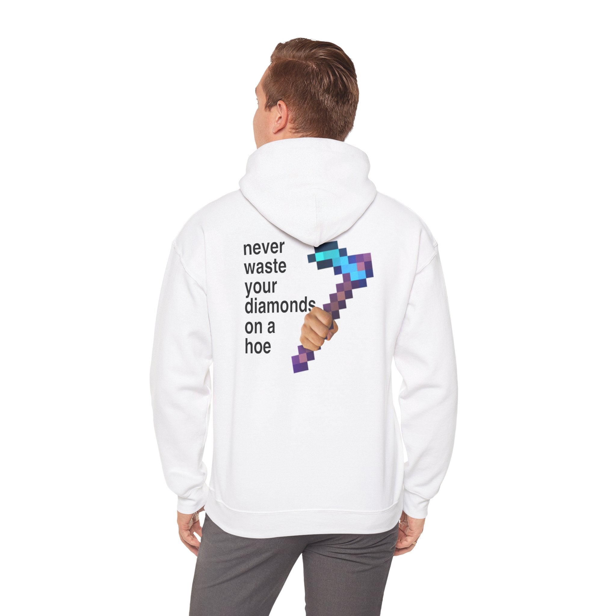 Meme "Never Waste Your Diamonds" Minecraft Hoodie
