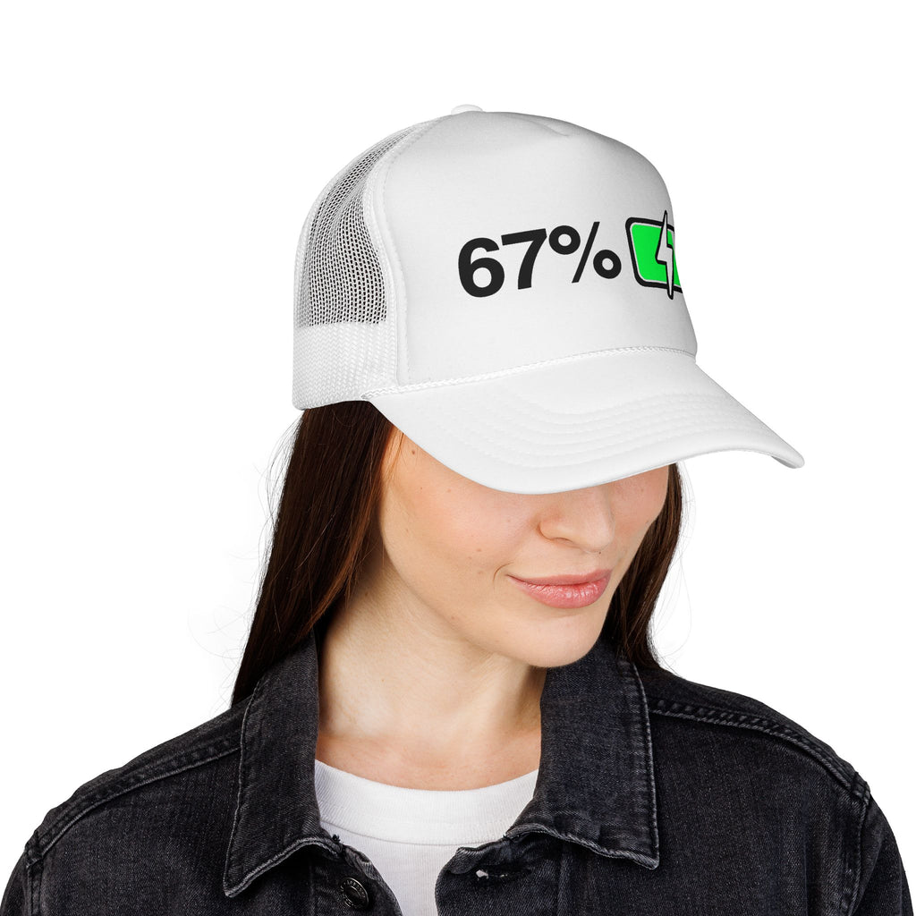 Meme 67% Battery Viral Trucker Cap