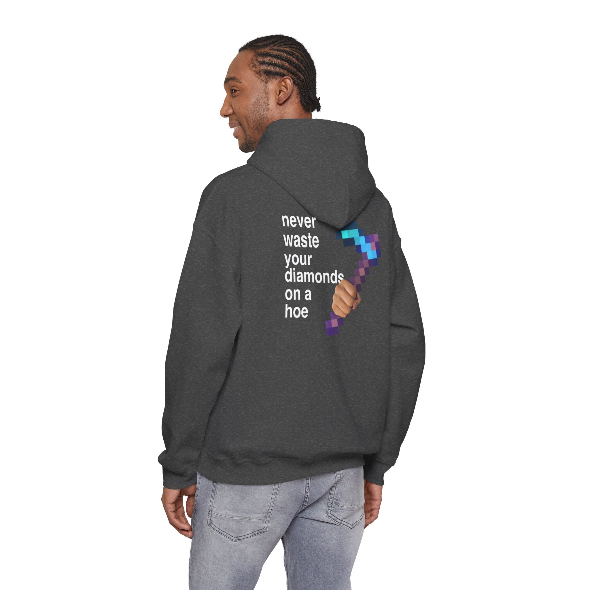Meme "Never Waste Your Diamonds" Minecraft Hoodie