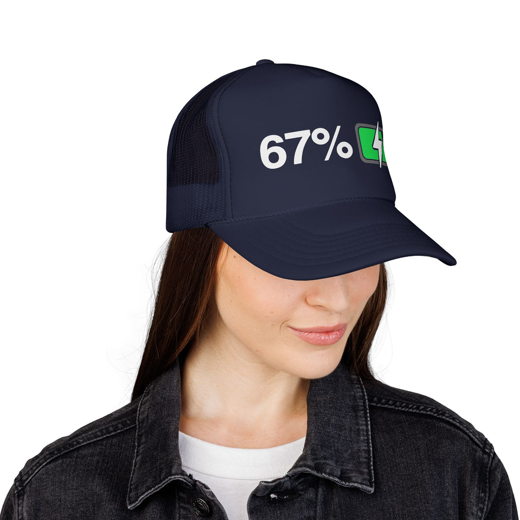 Meme 67% Battery Viral Trucker Cap