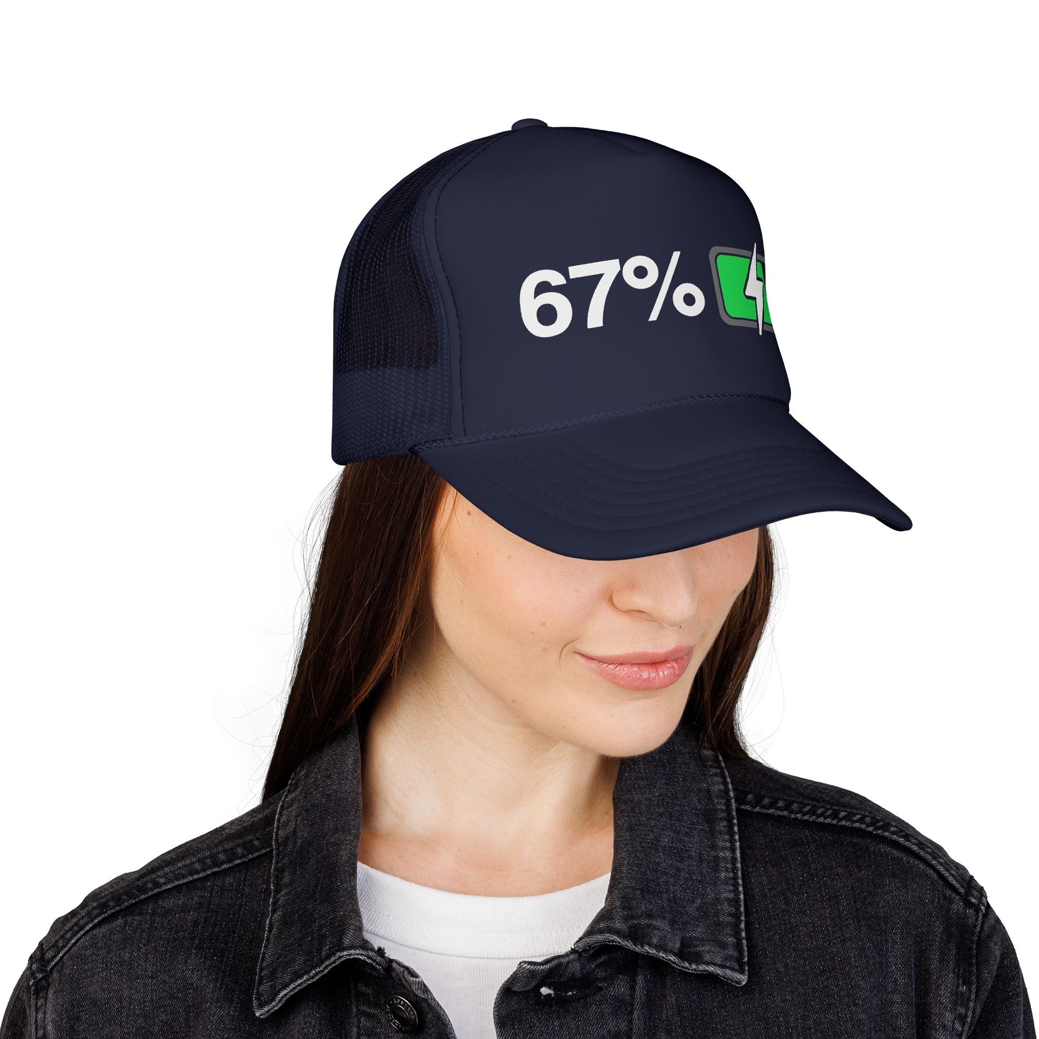 Meme 67% Battery Viral Trucker Cap